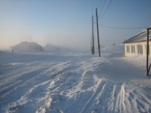 пос. Волочанка зимой (Таймыр, 2008, нганасанский язык, фото М. М. Брыкиной)